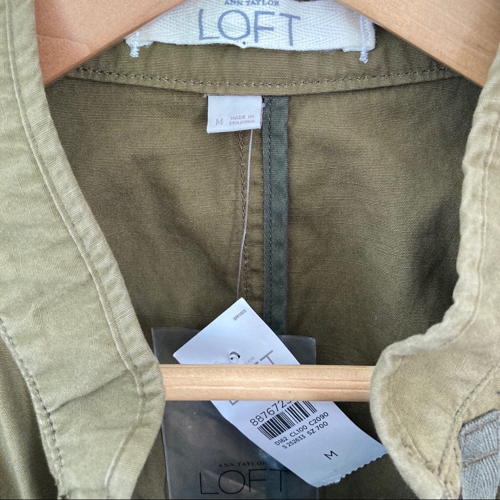 Loft Utility Jacket Army Green Drawstring Waist - Picture 11 of 11